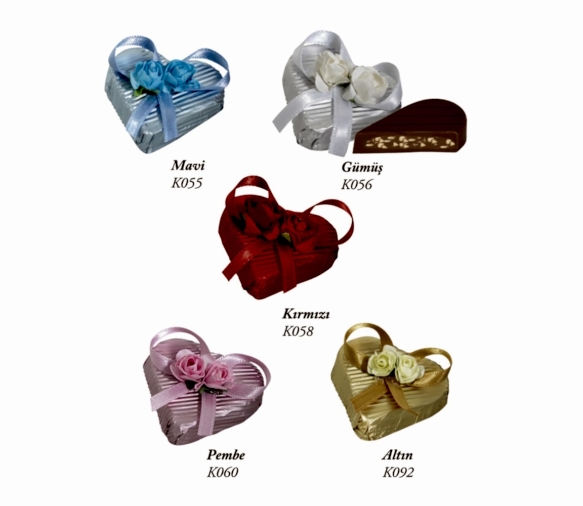 dekorlu kalp ikiz çiçek-